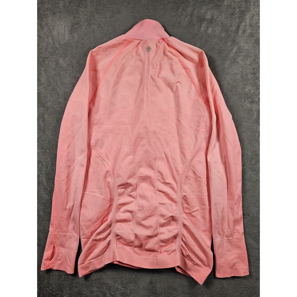 Athleta Womens Medium Coral‎ 1/4 Zip Seamless Athletic Pullover Top - Picture 9 of 9